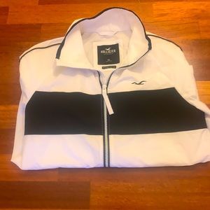 White and black Mens Hollister windbreaker